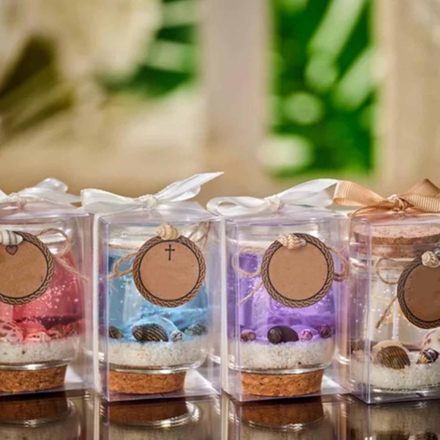 Ocean Theme Blue Purple Pink Gel Candle