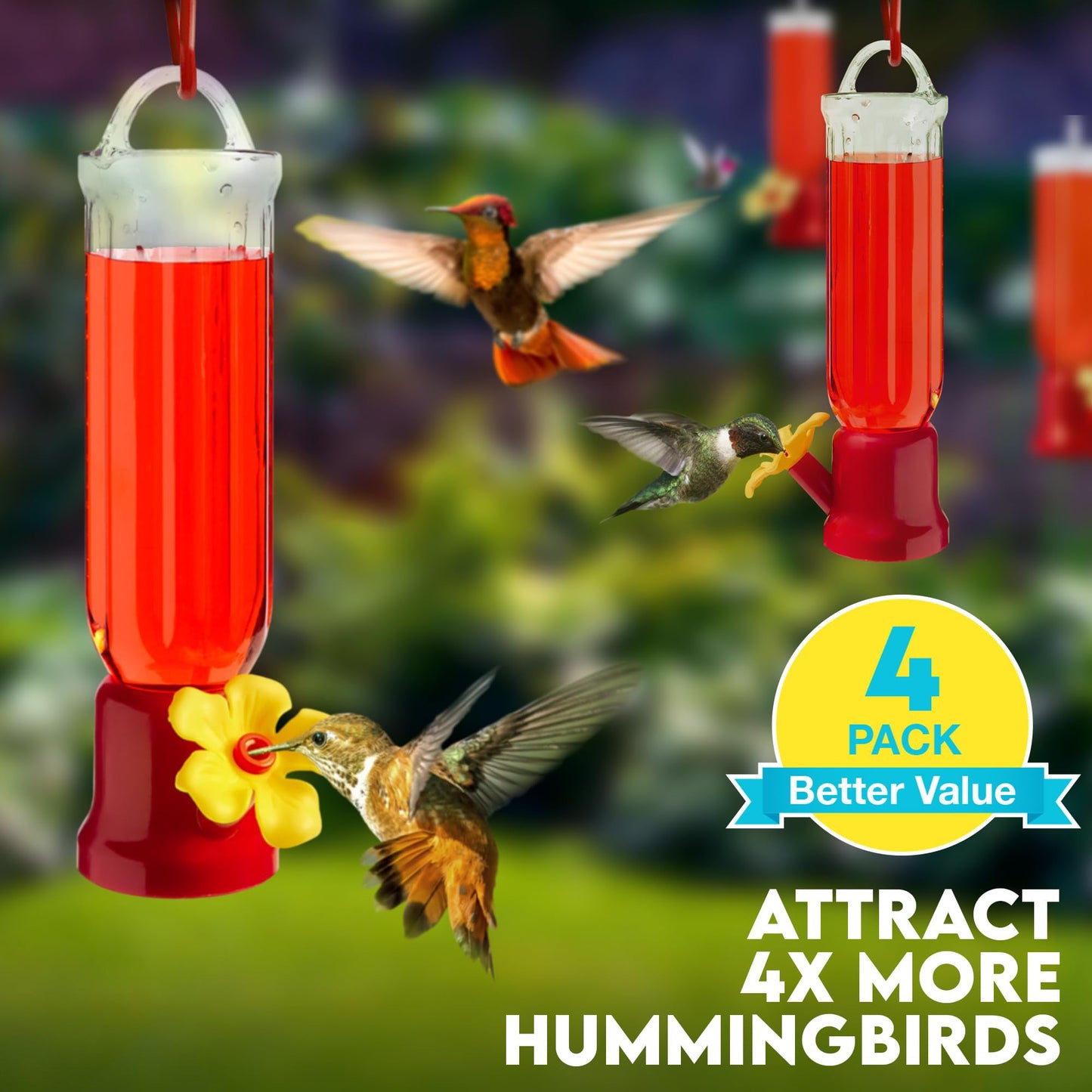 🔥Annual Offer - New Leak-Proof Design Hummingbird Feeder (4 Pack)
